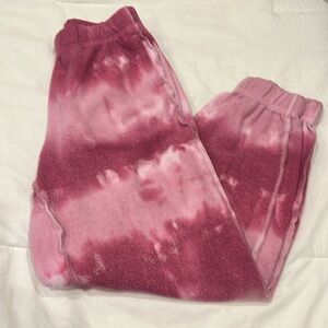 Pacsun XS pink tie dye reverse weave soft joggers with pockets